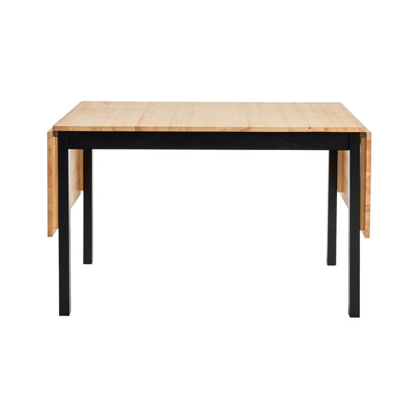 Brisbane bővíthető borovi fenyő étkezőasztal fekete konstrukcióval, 120 (200) x 70 cm - Bonami Essentials-image-1
