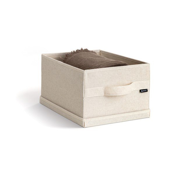 Bézs fedeles textil tárolódoboz 27x36x19 cm Soft Storage Small – Bigso-image-2