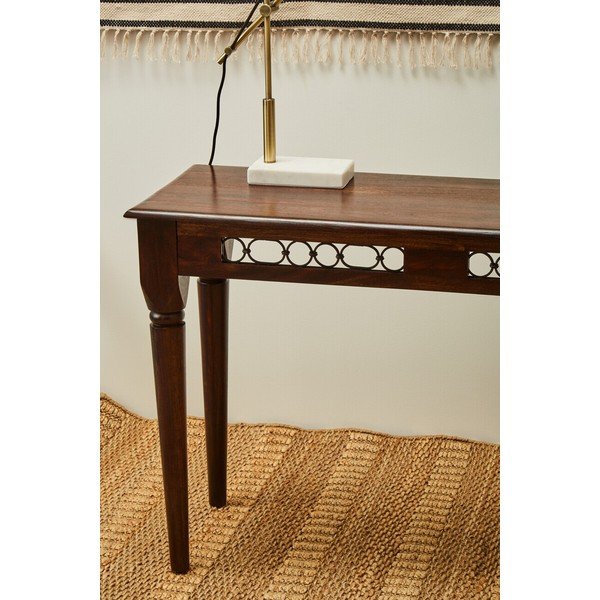 Sötét natúr színű rózsafa konzolasztal 45x120 cm Srina – Premier Housewares-image-3
