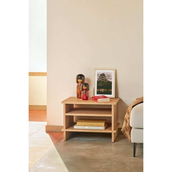 Natúr színű éjjeliszekrény tölgyfa dekorral Inari – Teulat-image-1