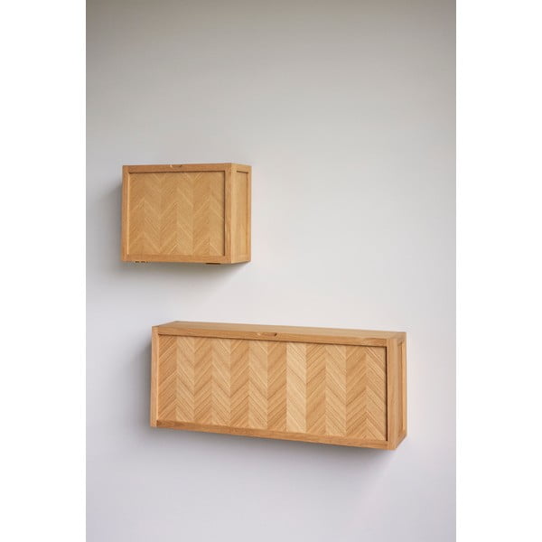 Natúr színű tölgyfa billenő ajtós-függő cipőtartó Herringbone – Hübsch-image-2