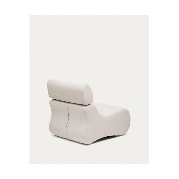 Fehér-világos rózsaszín zsenília fotel Club – Kave Home-image-3