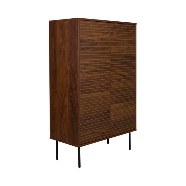 Barna szekrény diófa dekorral 80x130x40 cm Stripes – White Label-image-2