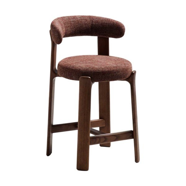 Barna-sötét natúr színű kőrisfa bárszék (ülésmagasság 65 cm) Granite – Kave Home