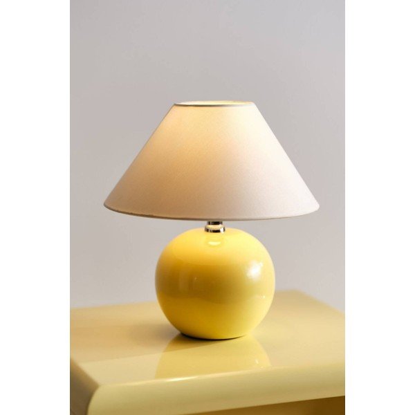 Sárga-krémszínű kerámia asztali lámpa (magasság 29 cm) Karamell – Jotex-image-1