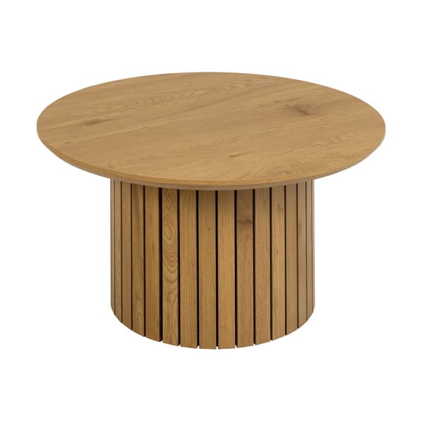 Kerek dohányzóasztal tölgyfa dekoros asztallappal ø 80 cm Yale - Actona-image-2