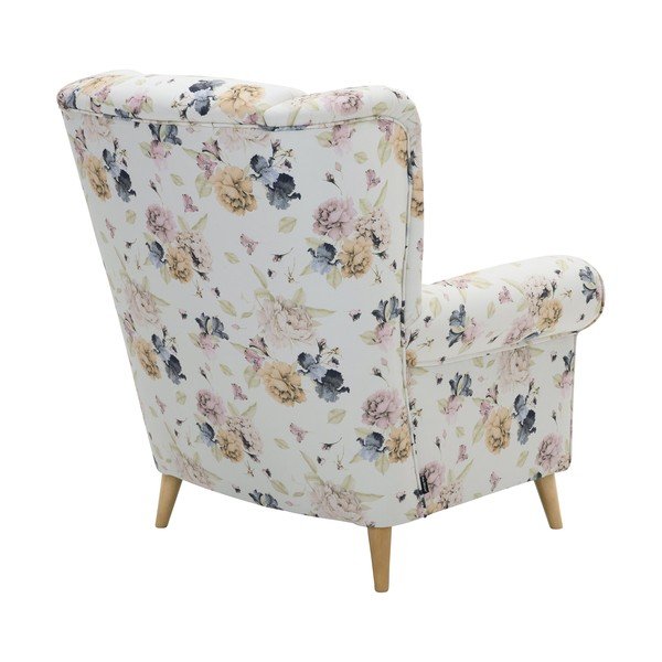 Anton fehér virágmintás füles fotel - Max Winzer-image-3