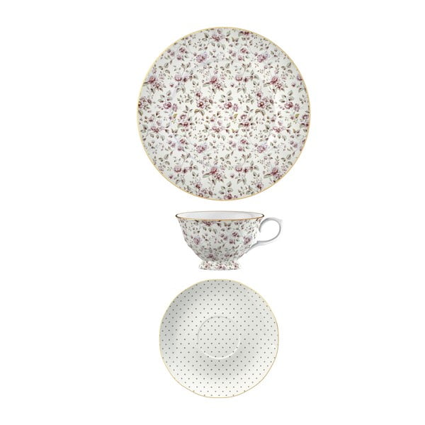 Ditsy Floral porcelán csésze, csészealj és desszertes tányér készlet - Creative Tops