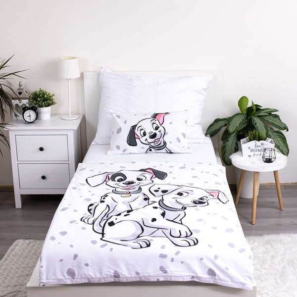 Fehér pamut gyerek ágyneműhuzat babaágyhoz 100x135 cm 101 Dalmatians – Jerry Fabrics-image-1