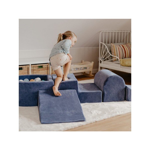 Világosszürke bársony habszivacs játszótér 3 db-os magasság 30 cm 45x143 cm Montessori – Meowbaby-image-3