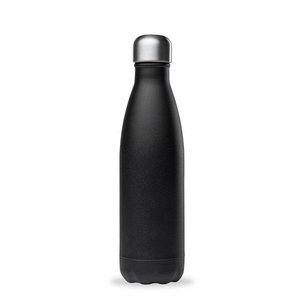 Fekete rozsdamentes acél utazó ivópalack 500 ml Matt - Qwetch-image-2