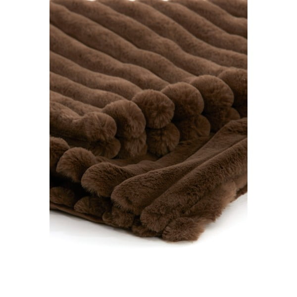 Barna mikroplüss takaró 130x170 cm Vajen – Light & Living-image-1