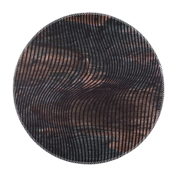 Fekete mosható kerek szőnyeg ø 120 cm – Vitaus
