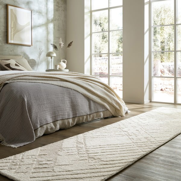 Krémszínű futószőnyeg 80x300 cm Remy – Flair Rugs-image-1