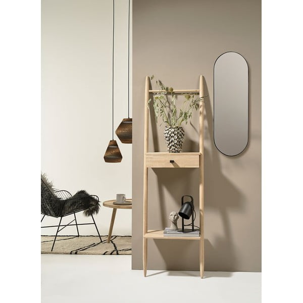 Natúr színű tölgyfa polcos állvány 30x170 cm Ebern – Villa Collection-image-2