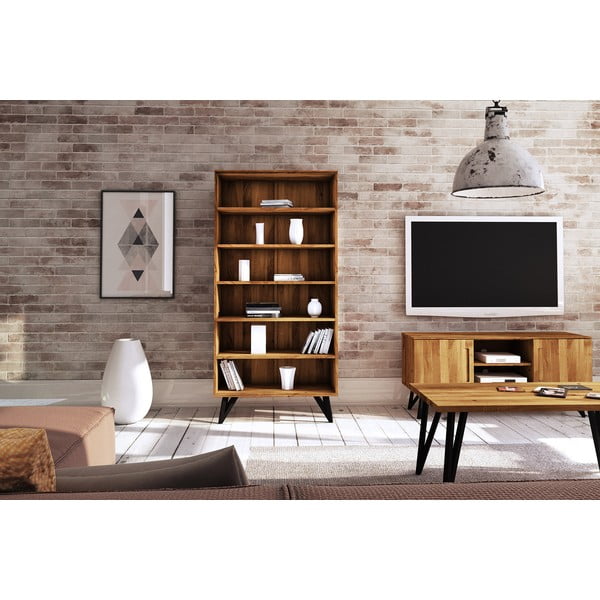 Tölgyfa könyvespolc 91x185 cm Golo - The Beds-image-1