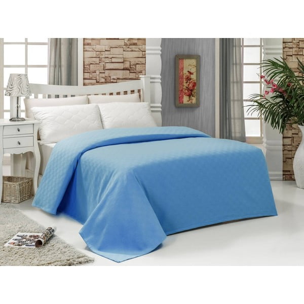 Kék pamut ágytakaró franciaágyhoz 200x240 cm Blue - Mijolnir