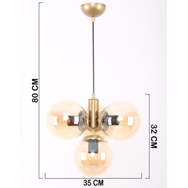 Sárga-aranyszínű függőlámpa üveg búrával ø 15 cm Hector – Squid Lighting-image-4