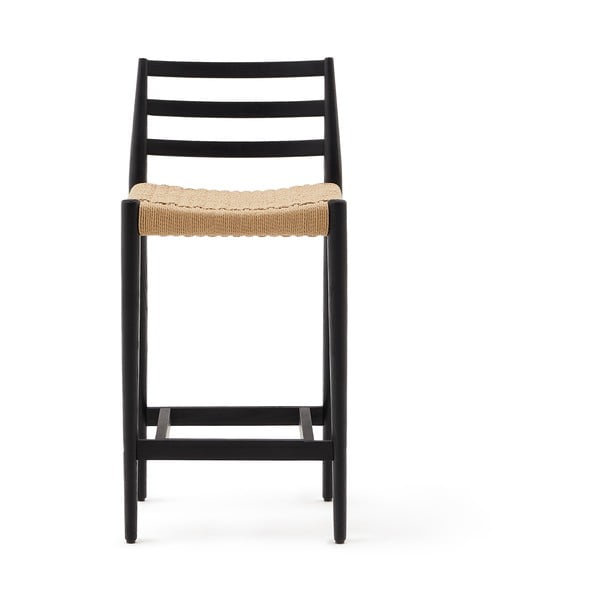 Fekete-natúr színű tölgyfa bárszék (ülésmagasság 70 cm) Analy – Kave Home-image-2