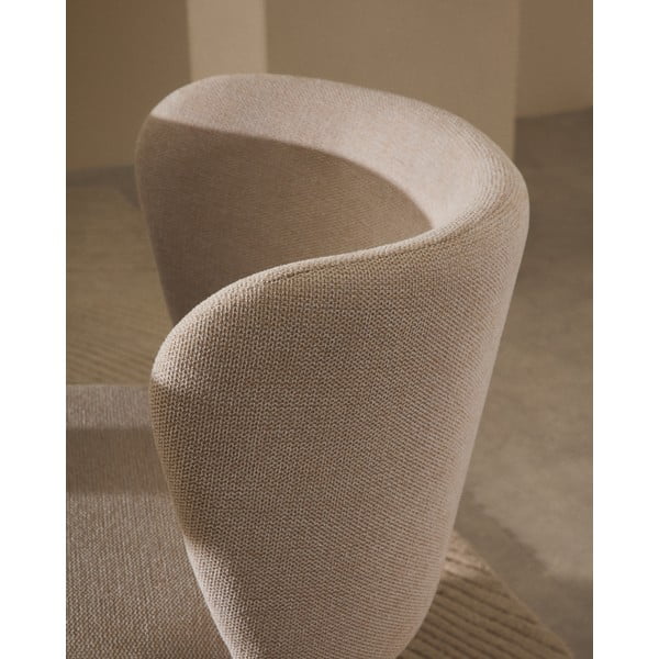 Bézs kárpitozott étkezőfotel Ciselia – Kave Home-image-2