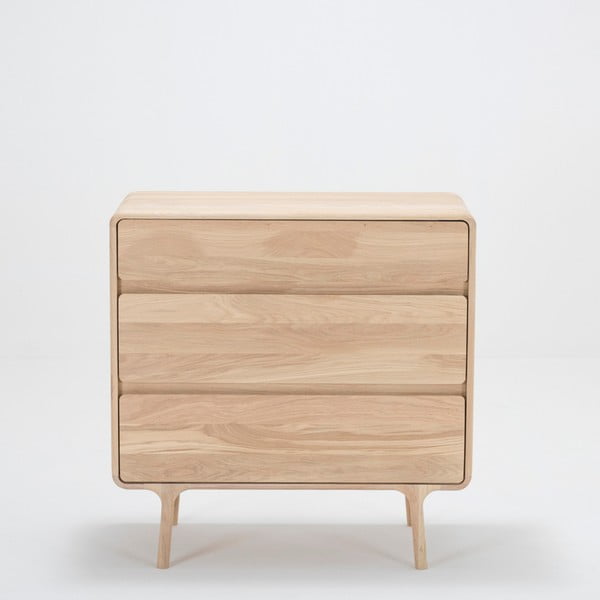 Fawn tömör tölgyfa komód 3 fiókkal - Gazzda-image-3