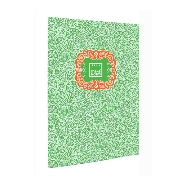 Paisley One zöld napló, A4, 40 lap - Makenotes