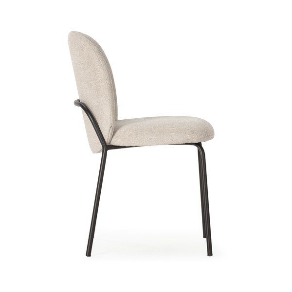 Fekete-krémszínű étkezőszék szett 4 db-os Daia – Marckeric-image-2