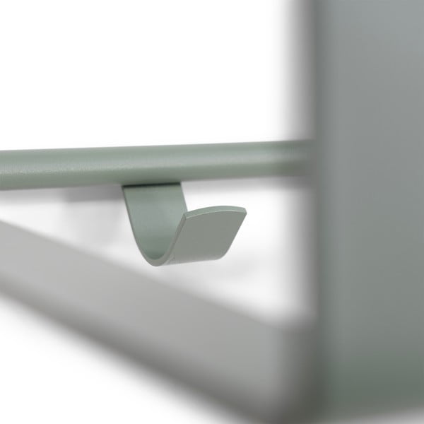 Szürkészöld fém fali fogas polccal 100 cm Rex – Spinder Design-image-3