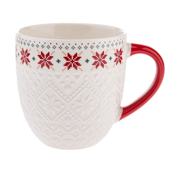Fehér porcelán bögre karácsonyi mintával 630 ml Knitting – Dakls