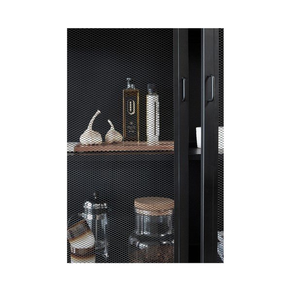 Enok fekete üvegajtós szekrény, hosszúság 100 cm - Hübsch-image-2
