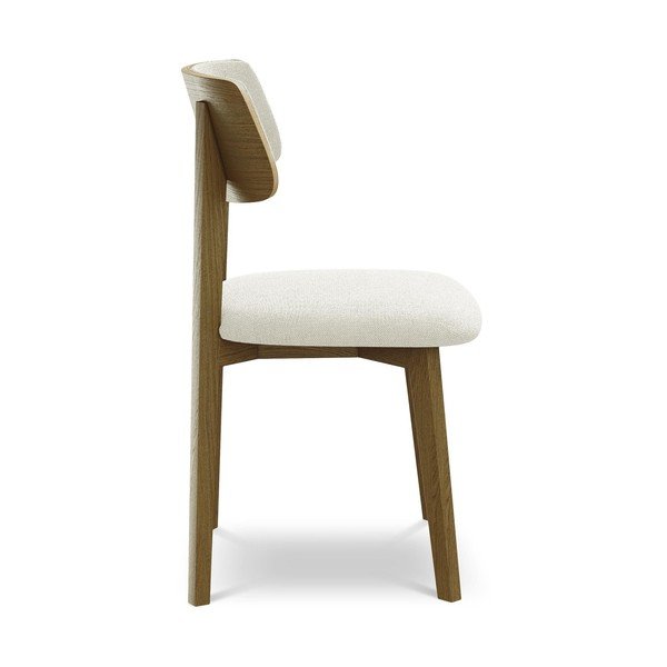 Krémszínű tömörfa étkezőszék Niu – Makamii-image-2