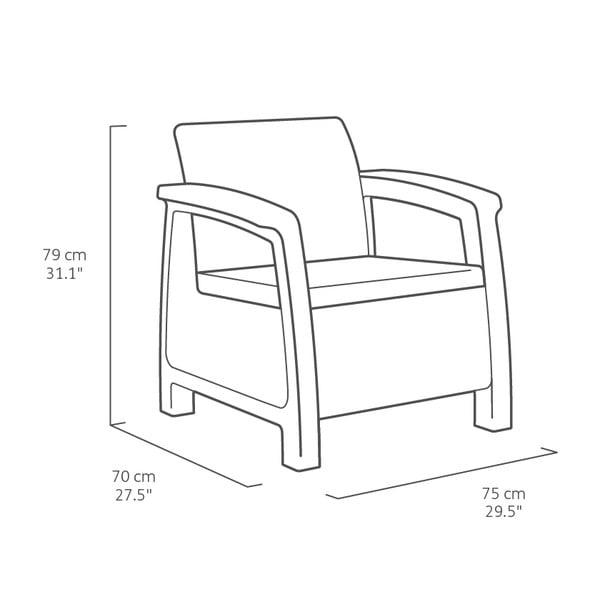 Sötétszürke négyszemélyes kerti lounge szett Corfu – Keter-image-3
