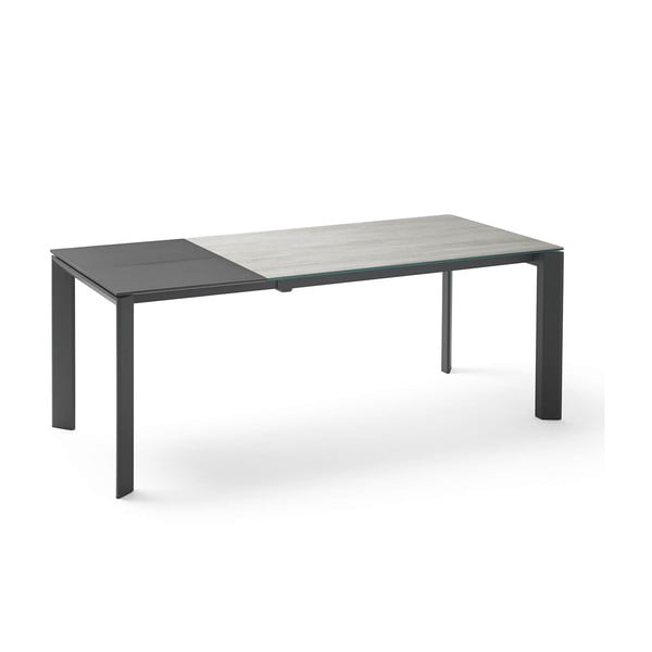 Tamara Blaze szürke-fekete meghosszabbítható étkezőasztal, hossza 160/240 cm - sømcasa