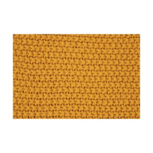 Sárga újrahasznosított pamut kötött takaró 130x170 cm Santos – House Nordic-image-2