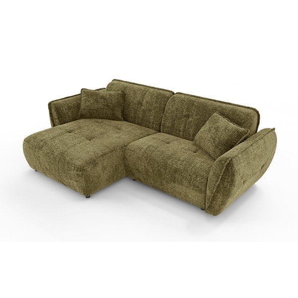 Zöld zsenília sarokkanapé (bal oldali-heverő résszel) Nelia – Ropez-image-2