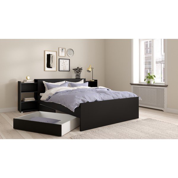 Fekete ágy alatti fiók szett 2 db-os 90x190-140x190 cm Naia – Tvilum-image-1