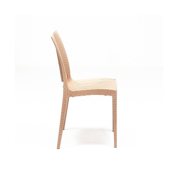 Bézs műrattan négyszemélyes kerti étkezőgarnitúra Rattan – Floriane Garden-image-3
