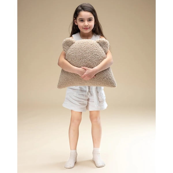 Világosbarna buklé párna gyerek kanapéhoz Bear – Wigiwama-image-3