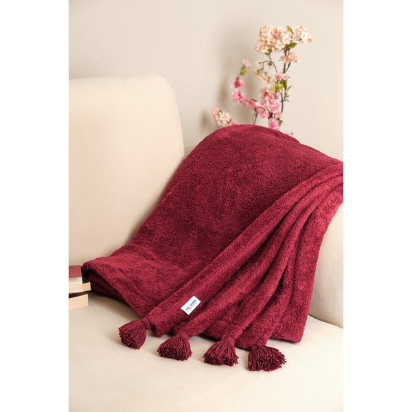 Piros mikroplüss ágytakaró franciaágyra 200x220 cm Puffy – Mijolnir-image-1