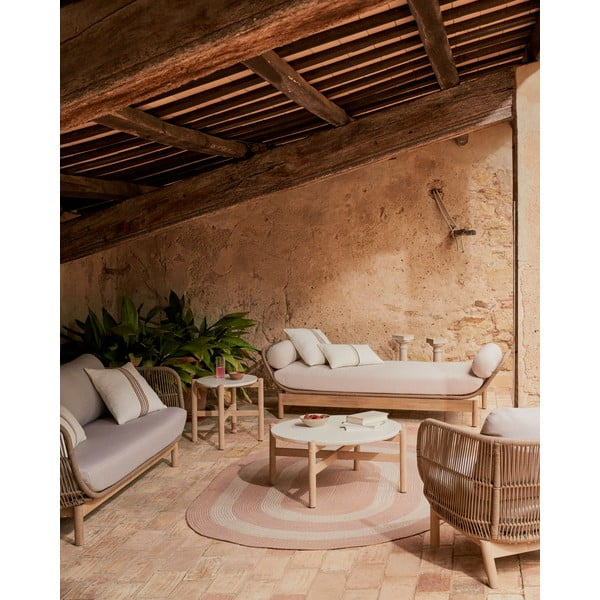 Krémszínű-natúr színű akácfa kerti kanapé Catalina – Kave Home-image-3