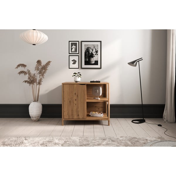 Natúr színű tölgyfa szekrény 95x80 cm Twig – The Beds-image-1