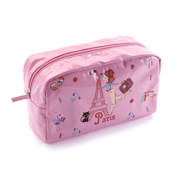 Paris rózsaszín kozmetikai táska, hossza 26 cm - Versa