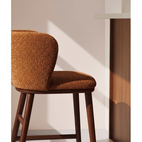 Terrakotta színű kárpitozott bárszék (ülésmagasság 65 cm) Ciselia – Kave Home-image-2