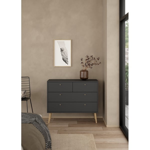 Antracitszürke alacsony komód 99x82 cm Bodo – Tvilum-image-1