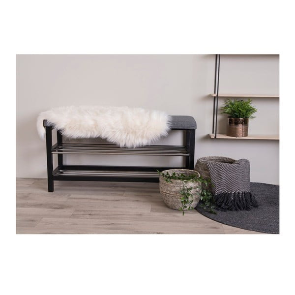 Krémszínű szintetikus szőrme szőnyeg 50x85 cm – House Nordic-image-1