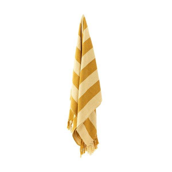 Sárga újrahasznosított pamut takaró 130x160 cm Frello – Bloomingville-image-2