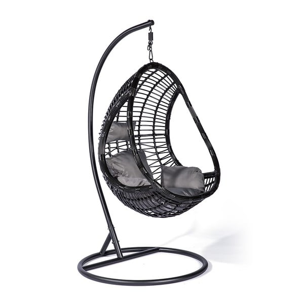 Tahiti fekete mesterséges rattan kerti fotel - Le Bonom-image-1