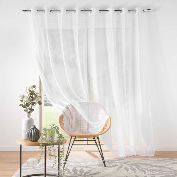 Fehér voile fényáteresztő függöny 300x240 cm Lissea – douceur d'intérieur-image-4