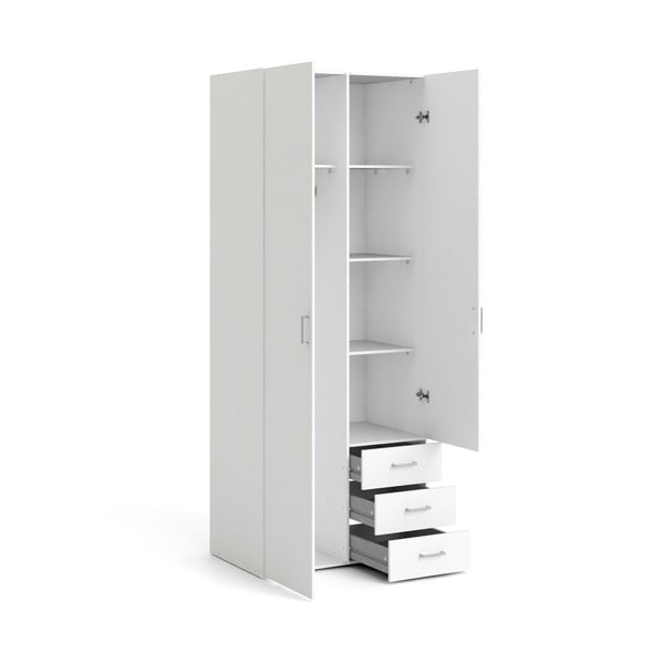 Fehér ruhásszekrény 78x200 cm Space – Tvilum-image-4