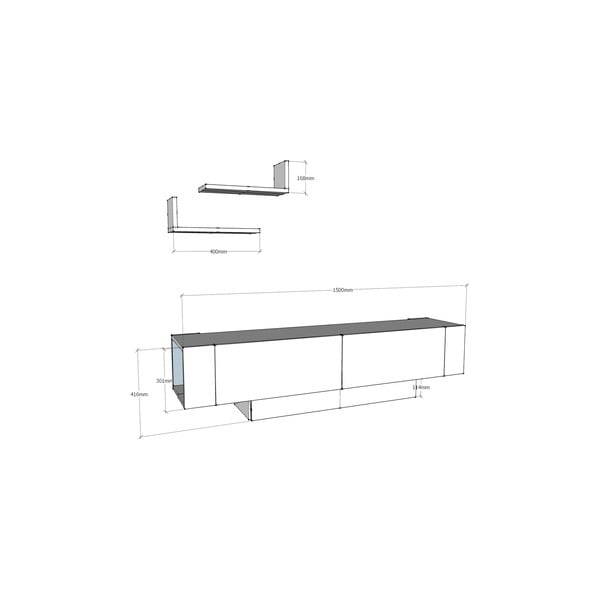 Fehér nappali bútor szett 150x42 cm Matera – Zena Home-image-3